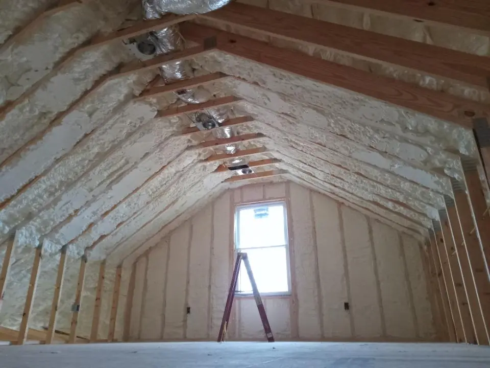 Spray foam roofing application for Crawl Space Insulation project in Howard